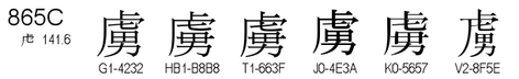 U+865C